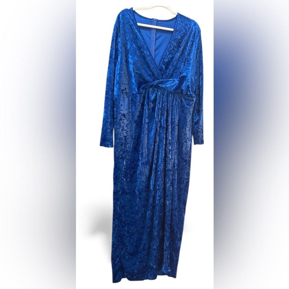 NWT Xpluswear Elegant Blue Velvet Dress